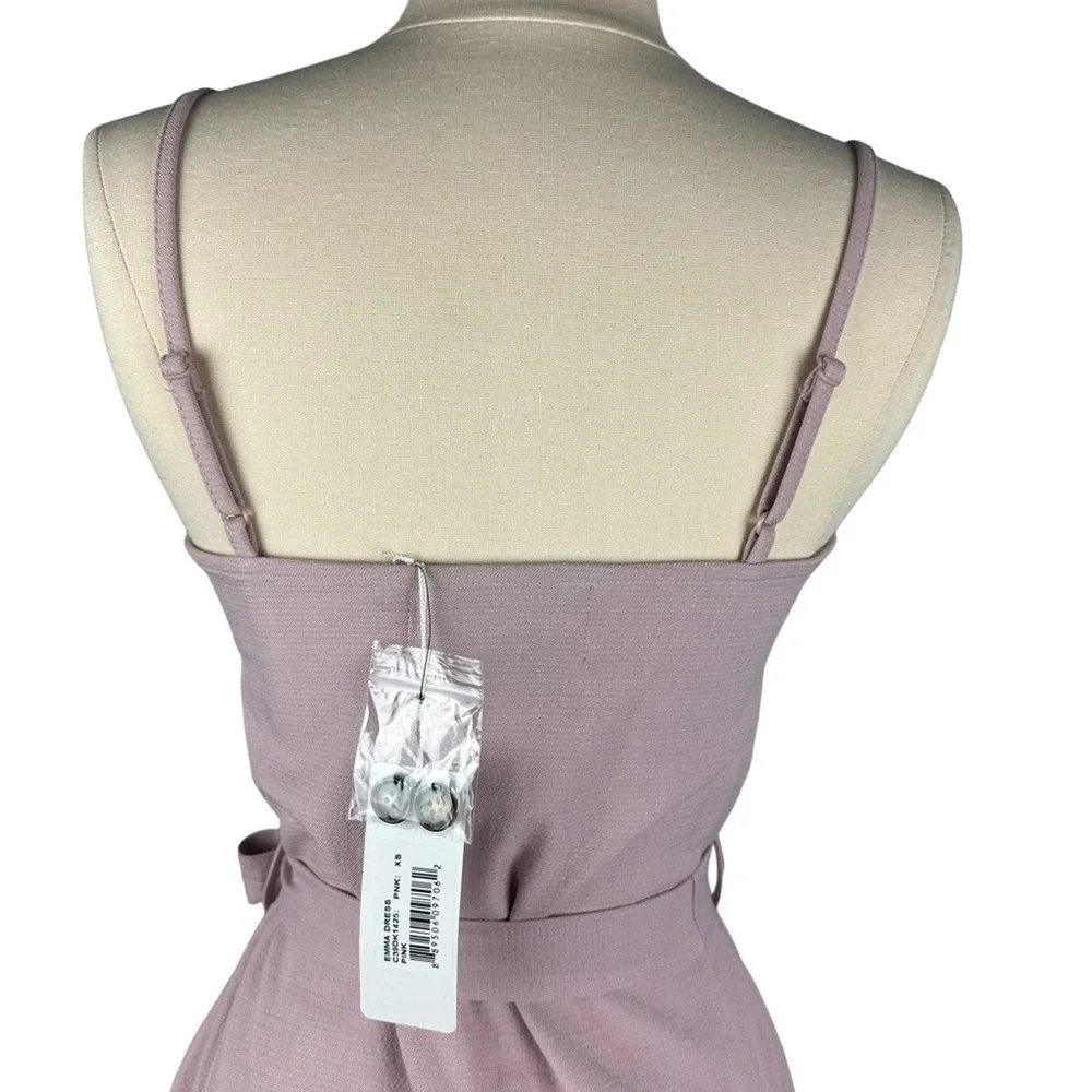 NWT New Anthropologie Pink Prairie Button Down Textured Slip Dress Waist Tie M - Picture 7 of 13